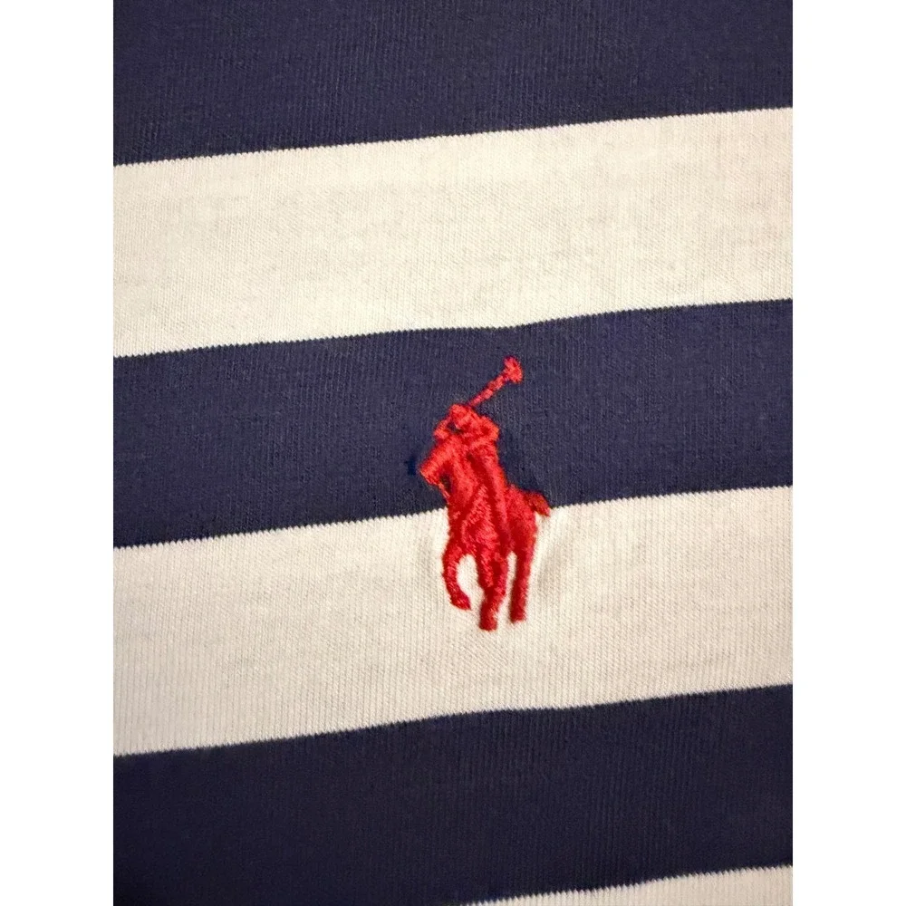 Polo Ralph Lauren Mens Classic Fit Striped T-Shirt Navy White Large